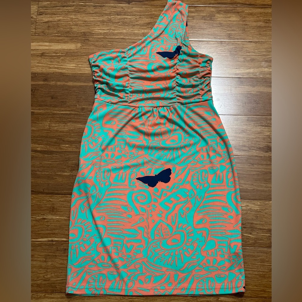 Tracy Negoshian One Shoulder Stretch Dress